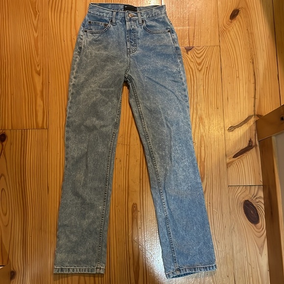 ASOS design 90s straight jean vintage lightwash size 24 100% cotton rigid denim - Picture 2 of 6